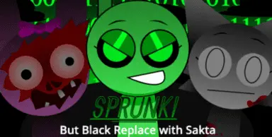 Sprunki But Black Replace with Sakta